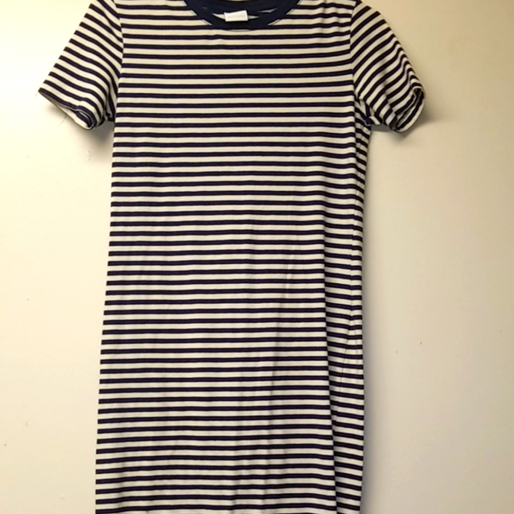 Blue and white dress